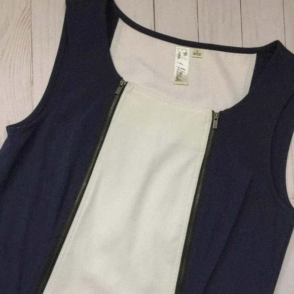 Emma & Michele 6 Vintage White & Blue Sleeveless Midi Dress SHOWSTOPPER GREAT UC - Picture 10 of 17